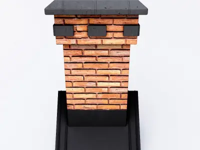 Chimney 3d model brick Low-poly 3D model