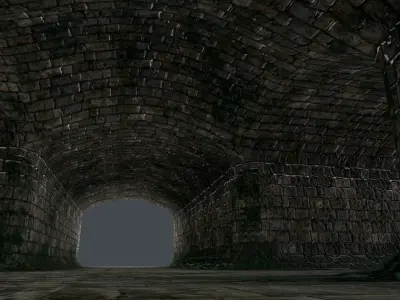 catacomb tunnel Low-poly 3D model