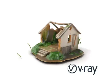 Dilapidated Forgotten House Remnant model pack Low-poly 3D model