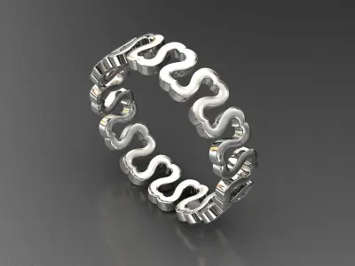 heart ring eternity band 3D print model