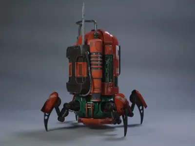 Robot No 5  3D model Low-poly 3D model