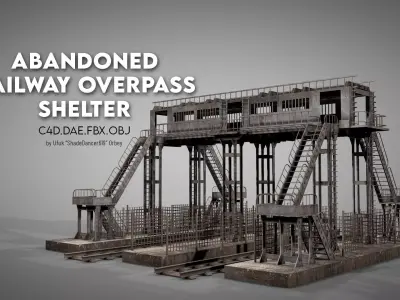 Abandoned Railway Overpass Shelter 3D model