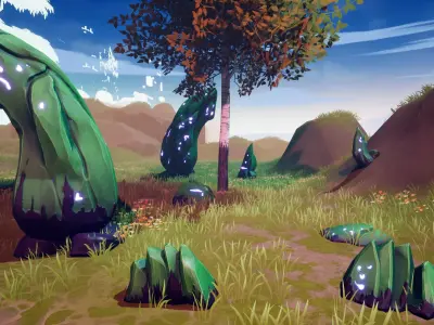 Cursed Fantasy Modular Game Ready stylized asset pack 3D model