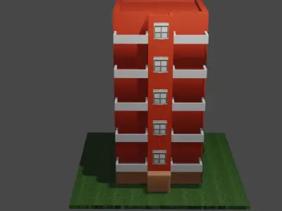 building  hotel Low-poly 3D model