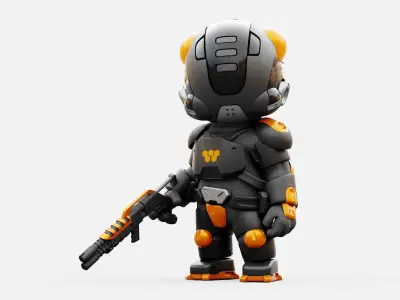 TOON  TROOPER ALIENWARE  RIGGED 3D model