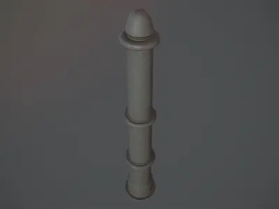 Barrier Bollard pack 5 Gray v3 Low-poly 3D model