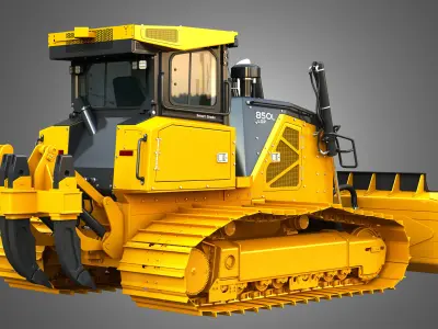 850L LGP - PR756 Mining Crawler Dozers  2 in 1 3D Model Pack