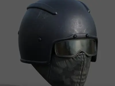 Helmet scifi futuristic space millitary combat cyborg armor  Low-poly 3D model