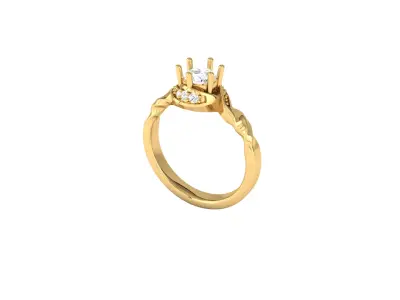 Women Ring  Render 3dm STL OBJ FBX Details 3D print model 33