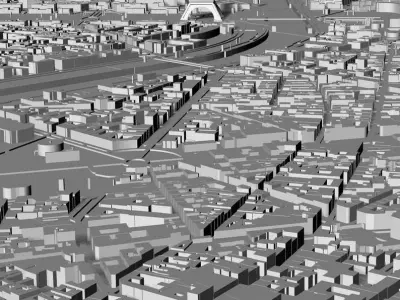 3D Paris Map City Art Landmark Model of Paris Skyline Art 3D print model
