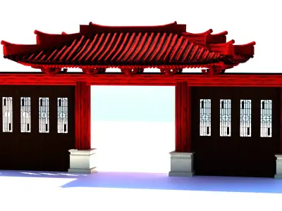 Chinese arch  Low-poly 3D model