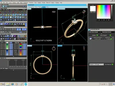 Diamond Ring For Women 3d Print Model 3D print model 5