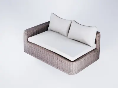 Low Poly Outdoor Sofa - Minimalist Garden Lounge Furniture 3D model