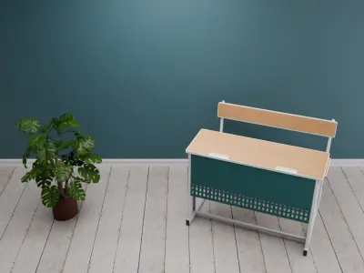 Desk and Bench Free 3D model