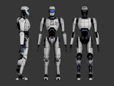 3D model of a humanoid robot Low-poly 3D model