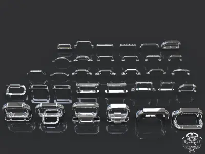 Handles pack Low-poly 3D model