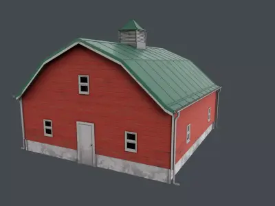 Modern Barn Low-poly 3D model