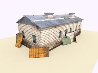industrial building Low-poly 3D model