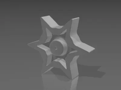 Steampunk star knob grip handle door opener 3D print model