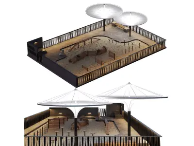 Dog walking area 3 3D model