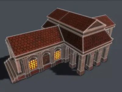 Roman Hospital Low-poly 3D model