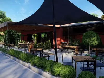 3D Exterior Scene 3D model design garden and landscape 3D 3D model 21