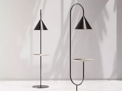 Miniforms OZZ Floor Lamp Laquered Black and Ash 3D model