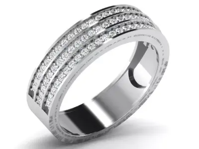 Light Weight White Gold Diamond Ring DR-6455 3D print model