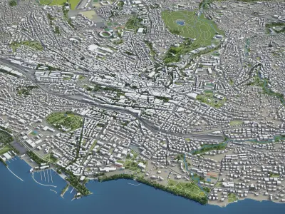 Lausanne Low-poly 3D model