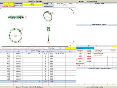 Heart Shape Diamond Band Ring CAD Model STL 3DM File 3D print model