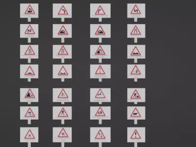 ALL TRAFFIC SIGNS 3D model purchase