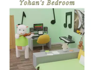 Yohan Bedroom Low-poly 3D model