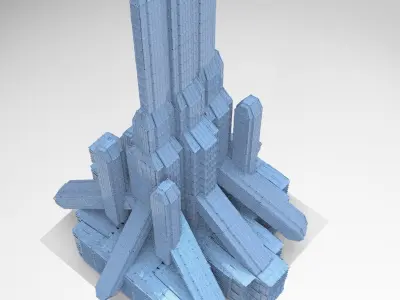 Cyberpunk Tower Grid politicians Grand Tower 3D model