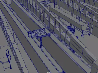 Hangar Warehouse 01 Low-poly 3D model