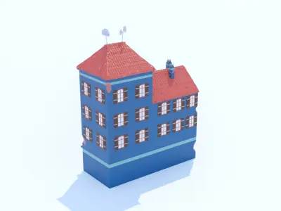 Italian Building number 12 Lowpoly Low-poly 3D model