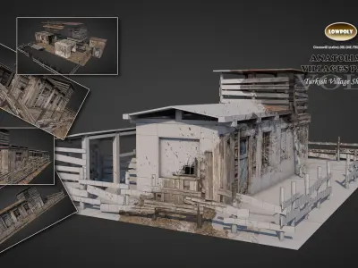 Anatolian Village Shack 5 Low-poly 3D model