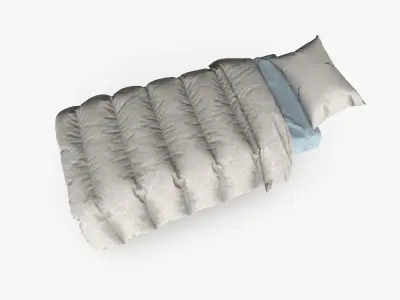 Blanked Single Bed 3D model