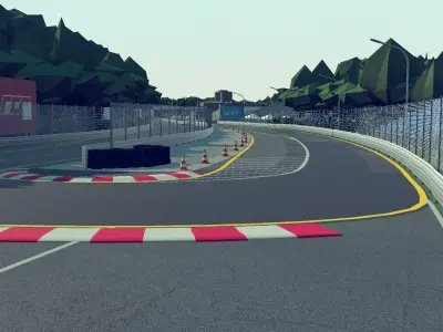 Cartoon Race Track Nuremberg Low-poly 3D model