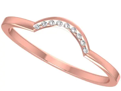 Solitaire Women Light Weight Band Ring 3D print model 10