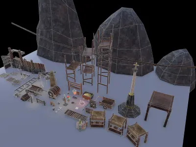 Fantasy Props Pack BPR Low-poly 3D model