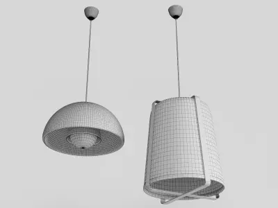2 SINNERLIG Woven pendant lamp by PBR Materials Low-poly 3D model