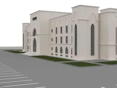 East architectural public building 3D model
