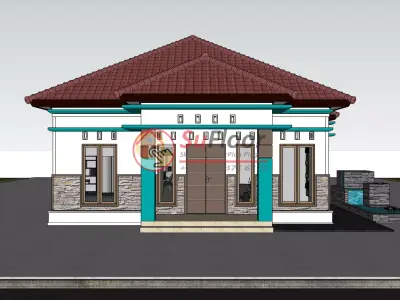 House 9x17m code 508 - Sketchup 3D model 3D model 3D model