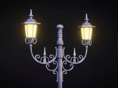 Park Lamps - Street Lights - Stylized Pack Low-poly 3D model