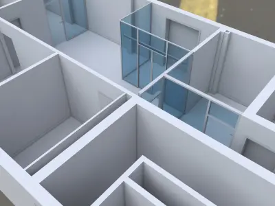office floor plan of building 3D model