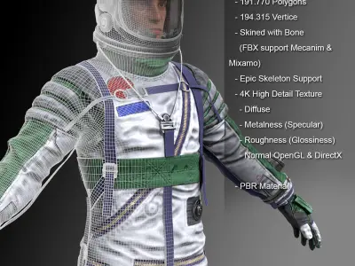 CS04 Space Suit LITE VERSION 1 Low-poly 3D model