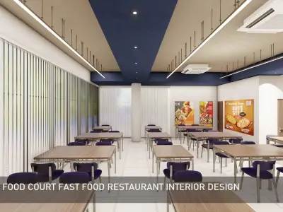 Food Court fast food Restaurant Interior Design 3D model