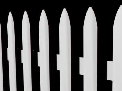 White Picket Fence 3D model