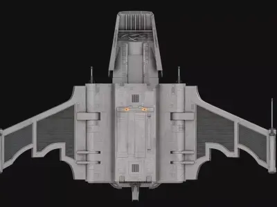 Imperial Shuttle Variant Low-poly 3D model