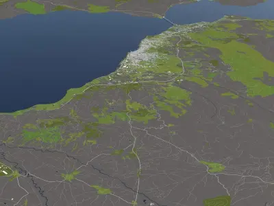 Patra Greece 50x50km 3D model